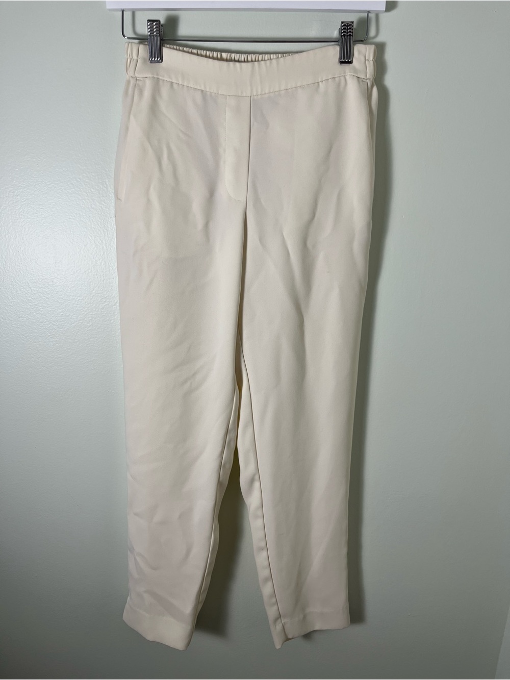 J. Crew Cream Straight-Leg Pull-On Pants